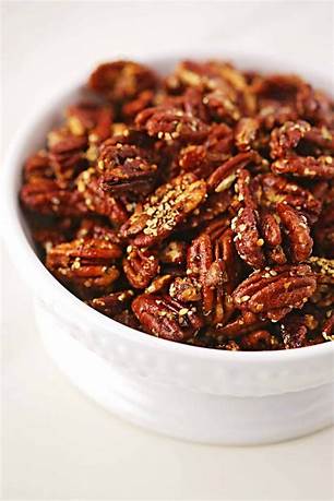 Spicy Maple Balsamic Roasted Pecans