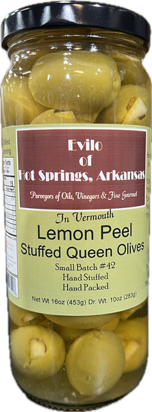 Greek Queen Halkidiki Lemon Peel in Vermouth Stuffed Olives