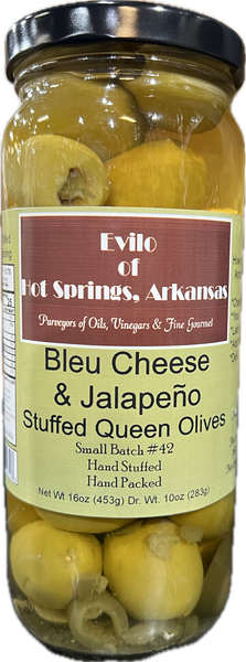 Greek Queen Halkidiki Bleu Cheese & Jalapeno Stuffed Olives