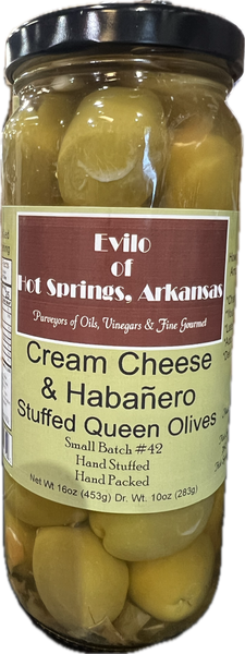 Greek Queen Halkidiki Olives Cream Cheese & Habanero Stuffed