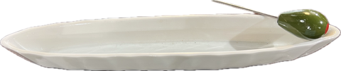 Small Olive Boat with Olive Fork