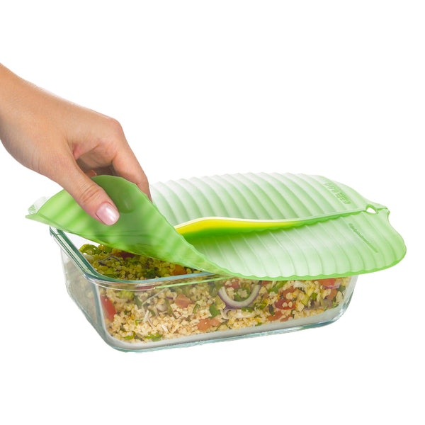 10" x 14" Oblong Banana Leaf Silicone Lids