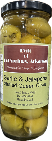 Greek Queen Halkidiki Garlic & Jalapeno Stuffed Olives