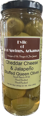 Greek Queen Halkidiki Cheddar Cheese and Jalapeno Stuffed Olives