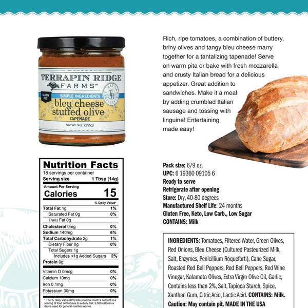 Bleu Cheese Stuffed Olive Tapenade